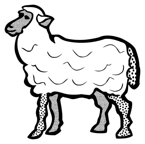 sheep line drawing|outline drawing of a sheep.